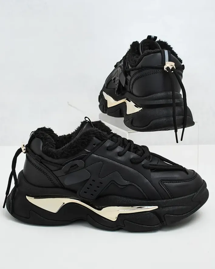 Ocieplane|Sneakersy^Royalfashion Ocieplane sneakersy damskie Noxxic czarny