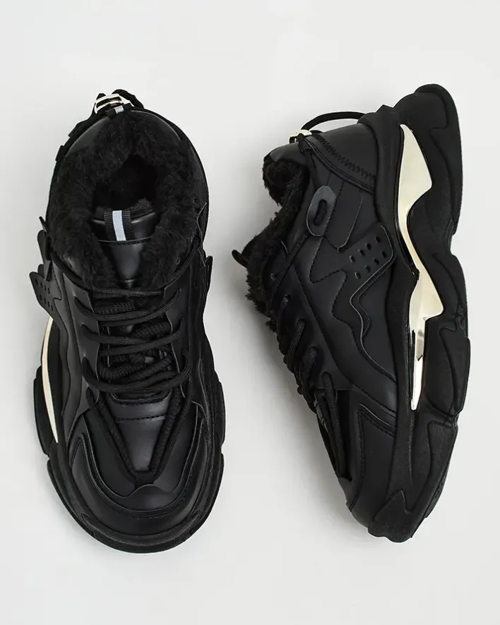 Ocieplane|Sneakersy^Royalfashion Ocieplane sneakersy damskie Noxxic czarny