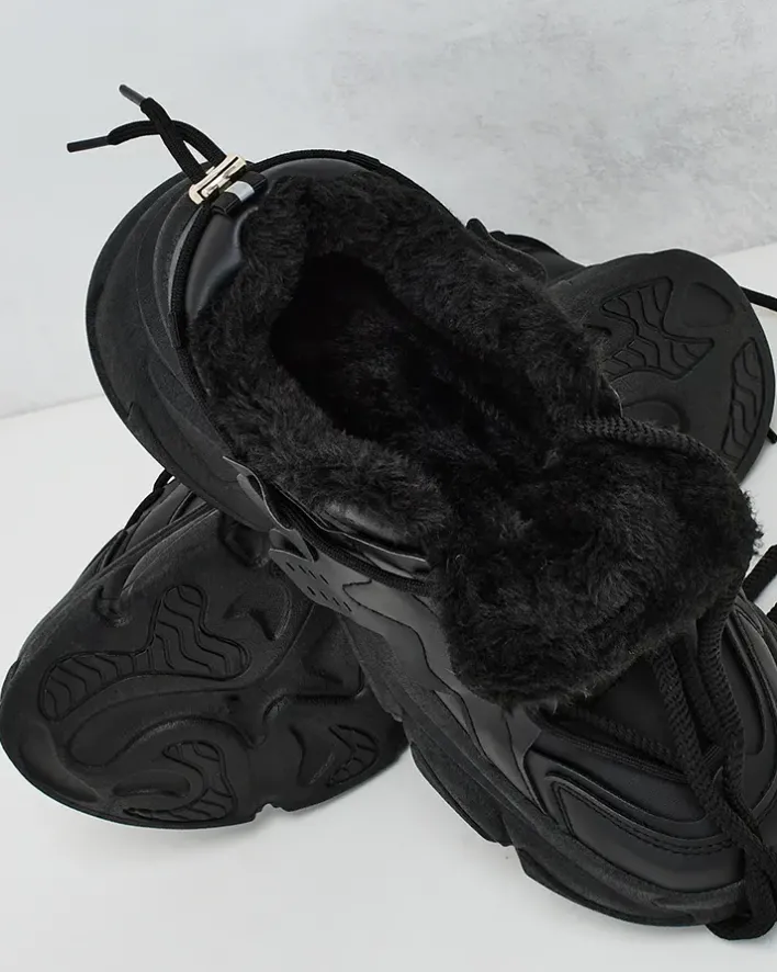 Ocieplane|Sneakersy^Royalfashion Ocieplane sneakersy damskie Noxxic czarny