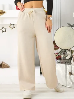 Spodnie Dresowe^Royalfashion Ocieplane spodnie dresowe damskie zielony