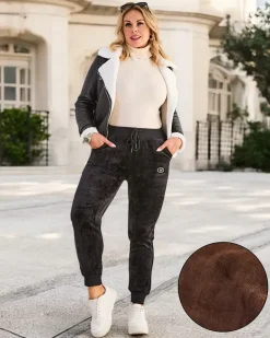 Spodnie Dresowe|Plus Size^Royalfashion Ocieplane spodnie dresowe damskie PLUS SIZE czerwony