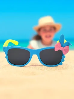 Chłopięce|Dziewczęce^Royalfashion Okulary przeciwsłoneczne dziecięce z ozdobami Bunny Shine niebieski