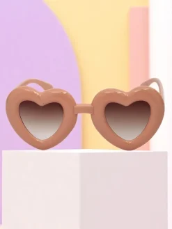 Chłopięce|Dziewczęce^Royalfashion Okulary przeciwsłoneczne dziecięce Serduszka Jasnoróżowy