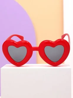 Chłopięce|Dziewczęce^Royalfashion Okulary przeciwsłoneczne dziecięce Serduszka czerwony