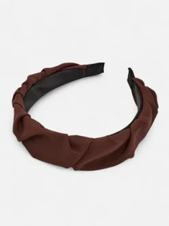 Akcesoria Do Włosów^Royalfashion Opaska damska marszczona brązowy