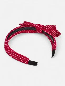 Akcesoria Do Włosów^Royalfashion Opaska damska w kropeczki z kokardką czerwony