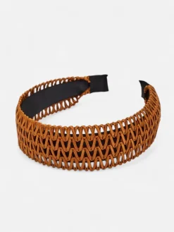 Akcesoria Do Włosów^Royalfashion Opaska damska ażurowa pleciona Camel