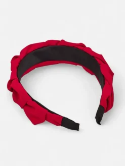 Akcesoria Do Włosów^Royalfashion Opaska damska marszczona czerwony