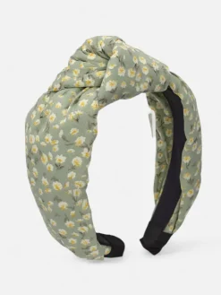 Akcesoria Do Włosów^Royalfashion Opaska do włosów z pleceniem w kwiaty zielony