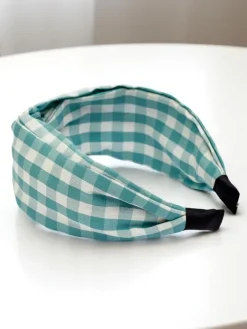 Akcesoria Do Włosów^Royalfashion Opaska do włosów w kratkę Claras mięta