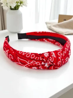 Akcesoria Do Włosów^Royalfashion Opaska do włosów wzorzysta Lena czerwony