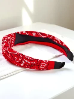 Akcesoria Do Włosów^Royalfashion Opaska do włosów wzorzysta Lena czerwony