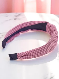Akcesoria Do Włosów^Royalfashion Opaska do włosów w kratkę Croatia różowy