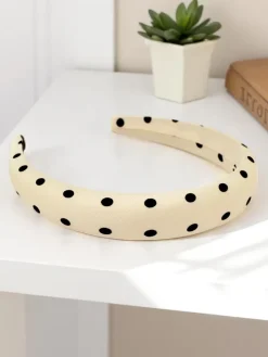 Akcesoria Do Włosów^Royalfashion Opaska do włosów w kropki Zoya krem