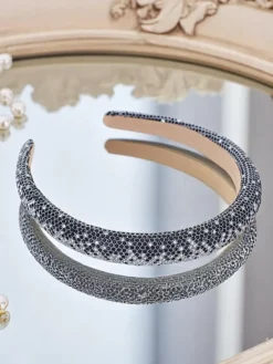 Akcesoria Do Włosów^Royalfashion Opaska do włosów z cyrkoniami i perełkami Bianka srebrny