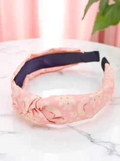 Akcesoria Do Włosów^Royalfashion Opaska do włosów z pleceniem w kwiaty Florinda różowy