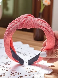 Akcesoria Do Włosów^Royalfashion Opaska do włosów karbowana Karbelle różowy