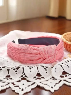 Akcesoria Do Włosów^Royalfashion Opaska do włosów karbowana Karbelle różowy