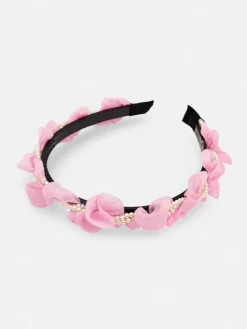 Akcesoria Do Włosów^Royalfashion Opaska do włosów z marszczeniem i perełkami różowy