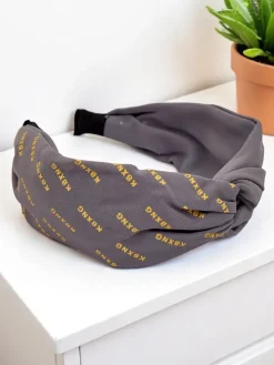 Akcesoria Do Włosów^Royalfashion Opaska do włosów z pleceniem we wzorki Laras gołębi szary