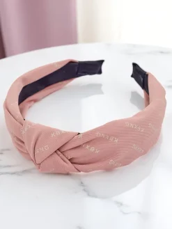 Akcesoria Do Włosów^Royalfashion Opaska do włosów z pleceniem we wzorki Grafity Boom różowy