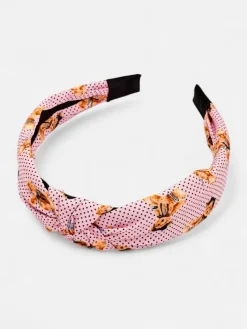 Akcesoria Do Włosów^Royalfashion Opaska do włosów z pleceniem w kropki i misie różowy