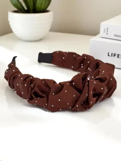 Akcesoria Do Włosów^Royalfashion Opaska do włosów satynowa Bianca brązowy