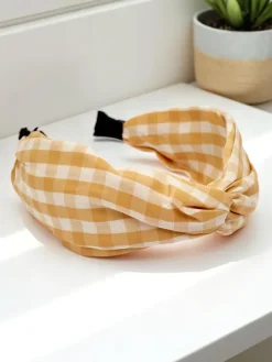 Akcesoria Do Włosów^Royalfashion Opaska do włosów w kratkę Claras beżowy