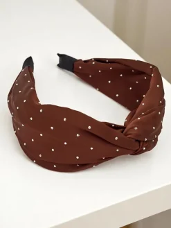 Akcesoria Do Włosów^Royalfashion Opaska do włosów z cyrkoniami Shine Twist brązowy