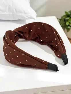 Akcesoria Do Włosów^Royalfashion Opaska do włosów z cyrkoniami Shine Twist brązowy