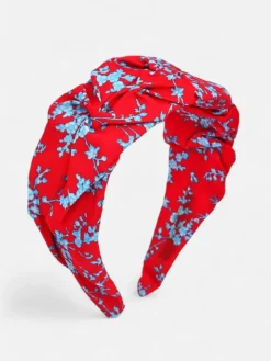 Akcesoria Do Włosów^Royalfashion Opaska do włosów z marszczeniem i printem czerwony