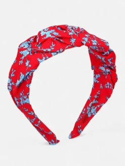 Akcesoria Do Włosów^Royalfashion Opaska do włosów z marszczeniem i printem czerwony