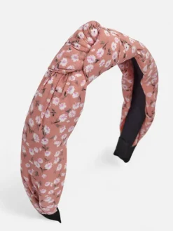 Akcesoria Do Włosów^Royalfashion Opaska do włosów z pleceniem w kwiaty różowy