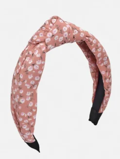 Akcesoria Do Włosów^Royalfashion Opaska do włosów z pleceniem w kwiaty różowy