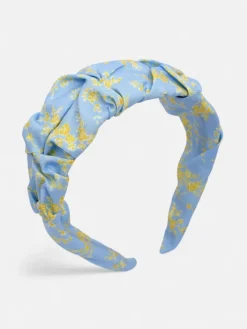 Akcesoria Do Włosów^Royalfashion Opaska do włosów z marszczeniem i printem niebieski