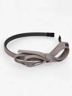 Akcesoria Do Włosów^Royalfashion Opaska do włosów z kokardką Denim Style gołębi szary