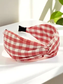 Akcesoria Do Włosów^Royalfashion Opaska do włosów w kratkę Claras różowy