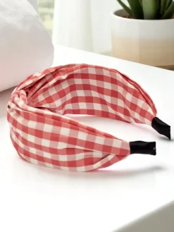 Akcesoria Do Włosów^Royalfashion Opaska do włosów w kratkę Claras różowy