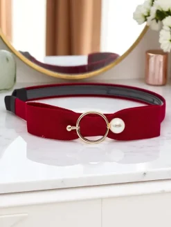 Akcesoria Do Włosów^Royalfashion Opaska do włosów z kokardką i broszką Bow Charm Bordowy