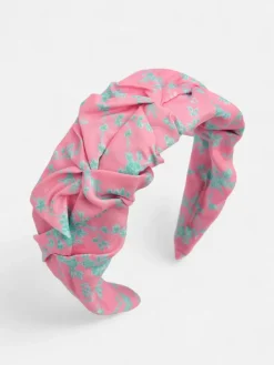Akcesoria Do Włosów^Royalfashion Opaska do włosów z marszczeniem i printem różowy