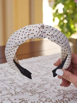 Akcesoria Do Włosów^Royalfashion Opaska do włosów w kropeczki Pola krem