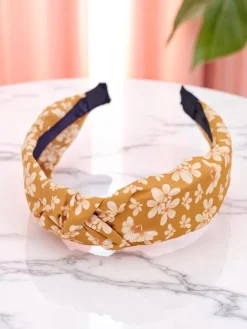 Akcesoria Do Włosów^Royalfashion Opaska do włosów z pleceniem w kwiaty Florinda Camel