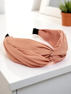 Akcesoria Do Włosów^Royalfashion Opaska do włosów z pleceniem we wzorki Laras różowy