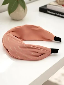 Akcesoria Do Włosów^Royalfashion Opaska do włosów z pleceniem we wzorki Laras różowy