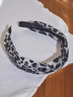 Akcesoria Do Włosów^Royalfashion Opaska do włosów we wzór a'la panterka Lea gołębi szary
