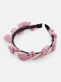 Akcesoria Do Włosów^Royalfashion Opaska do włosów z marszczeniem i perełkami fioletowy