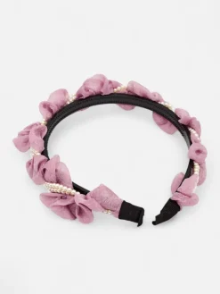 Akcesoria Do Włosów^Royalfashion Opaska do włosów z marszczeniem i perełkami fioletowy