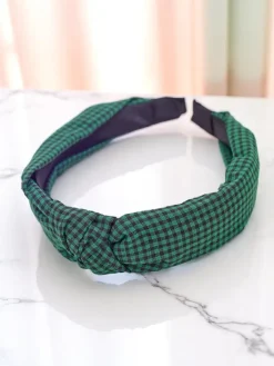 Akcesoria Do Włosów^Royalfashion Opaska do włosów w kratkę Croatia zielony