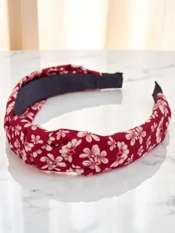 Akcesoria Do Włosów^Royalfashion Opaska do włosów z pleceniem w kwiaty Florinda Bordowy