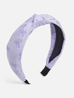 Akcesoria Do Włosów^Royalfashion Opaska do włosów z pleceniem w kratkę i misie fioletowy